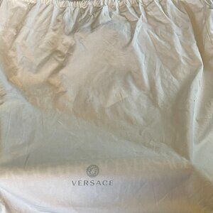 Versace Logo Canvas Book Tote Black and White- Large